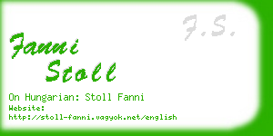 fanni stoll business card